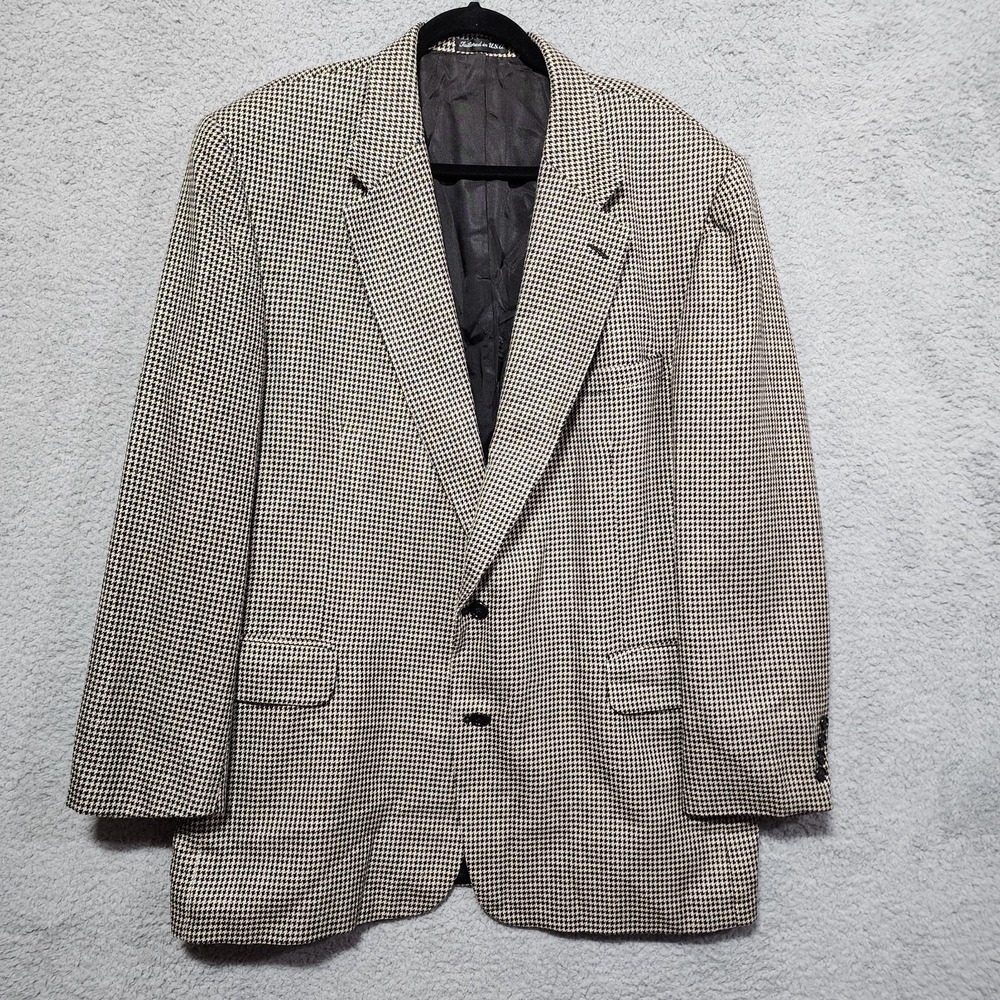 Stafford Blazer Mens 50L Houndstooth Classic Fit Sport Coat Jacket Essential‎